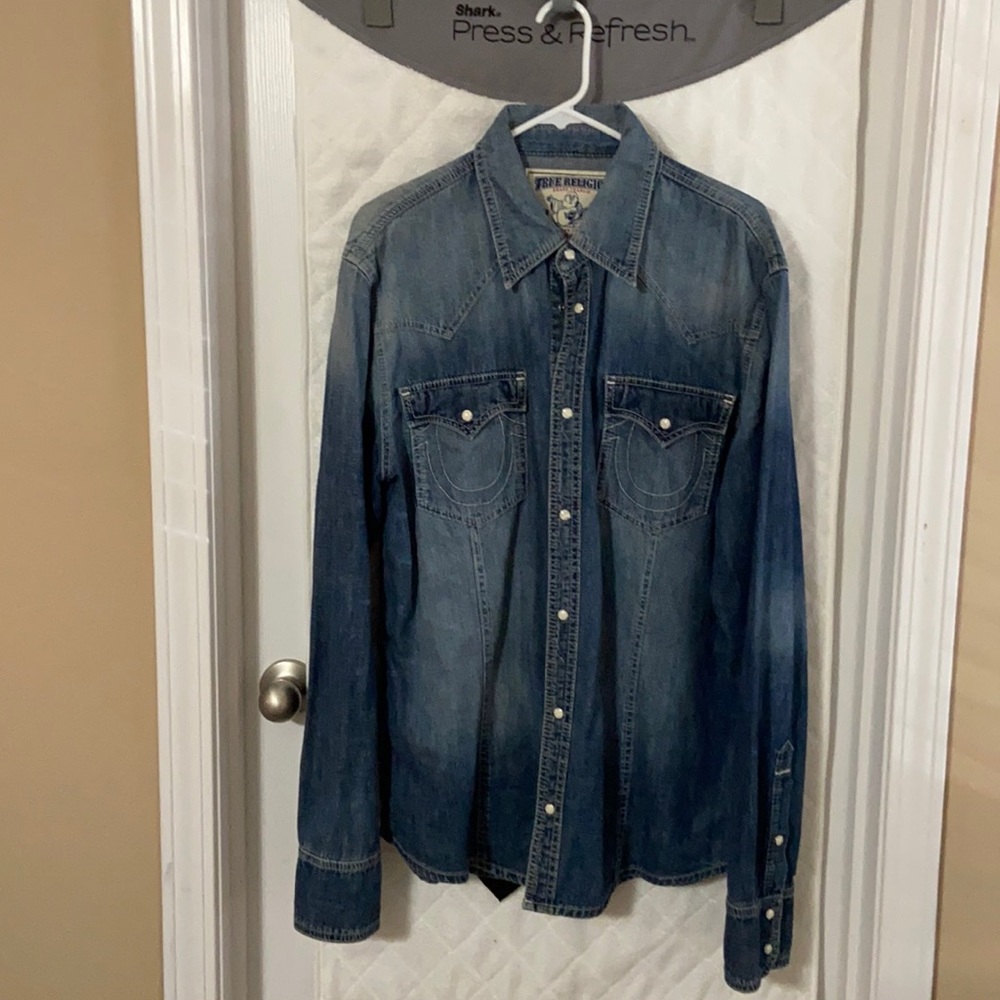 True Religion Jean Long Sleeve Shirt. Like New